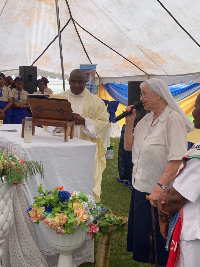 Fr. Emmanuel, during his homily at Mass, when speaking about the legacy of the early expatriate missionaries, called up Sr Ann the last SHCJ expatriate missionary to say a few words