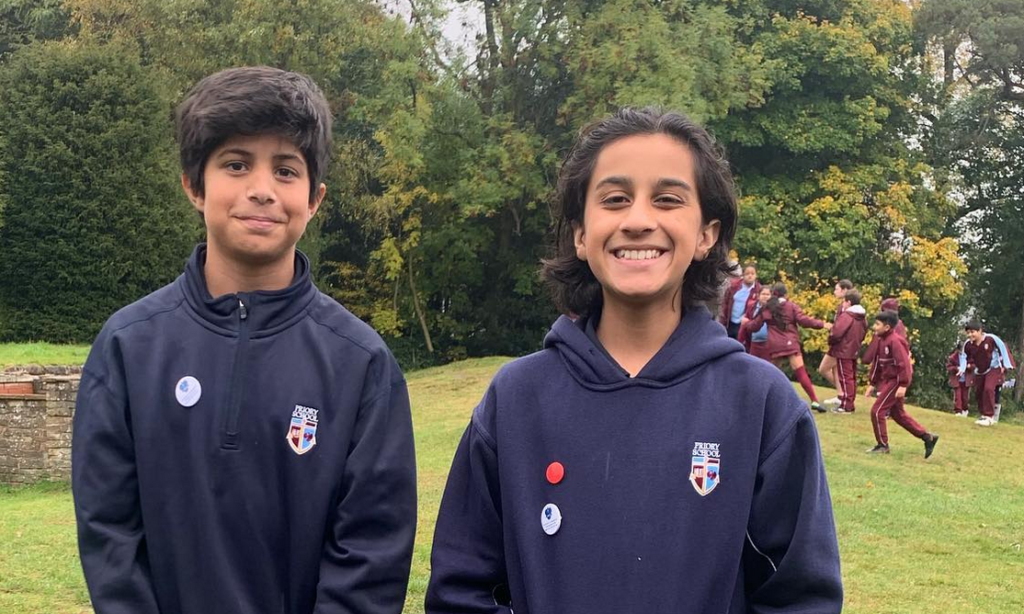 At Priory School Edgbaston in Birmingham, England these boys proudly wore their Cornelia Connelly badges in celebration of the Society\'s founder.